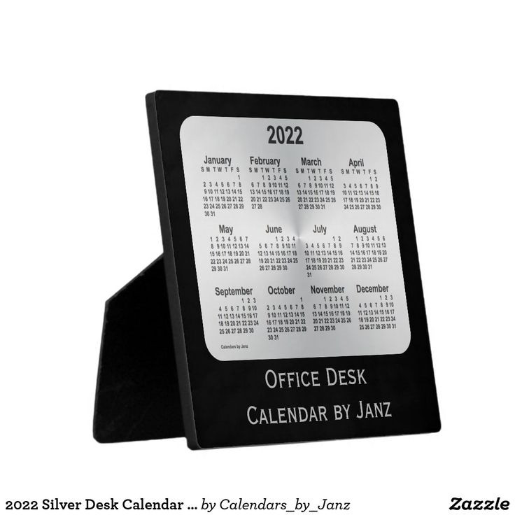 2022 Silver Desk Calendarjanz Plaque | Zazzle  Calendar 2022 Custom