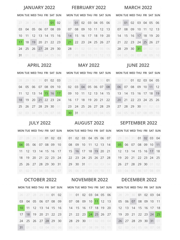 2022 Yearly Calendar Printable Download | Calendar 2022  Annual Calendar For 2022