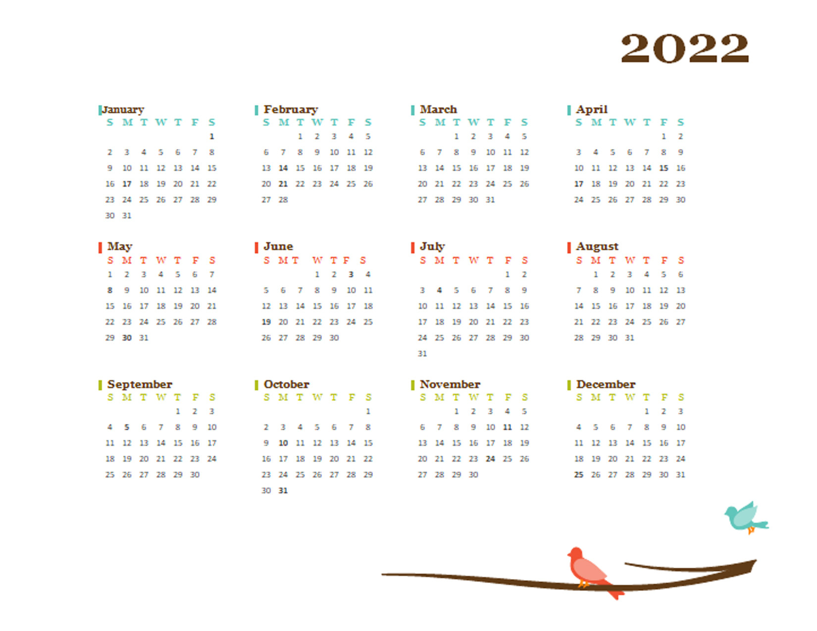 2022 Yearly Editable Word Calendar Template - Free  Printable Calendar 2022 Hong Kong