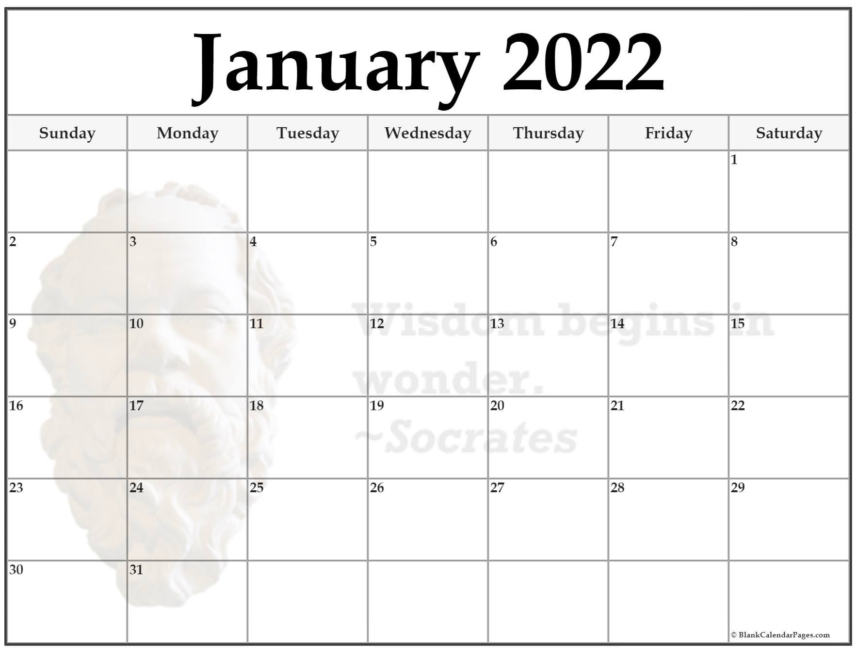 24+ January 2022 Quote Calendars  Printable Calendar 2022 With Quotes