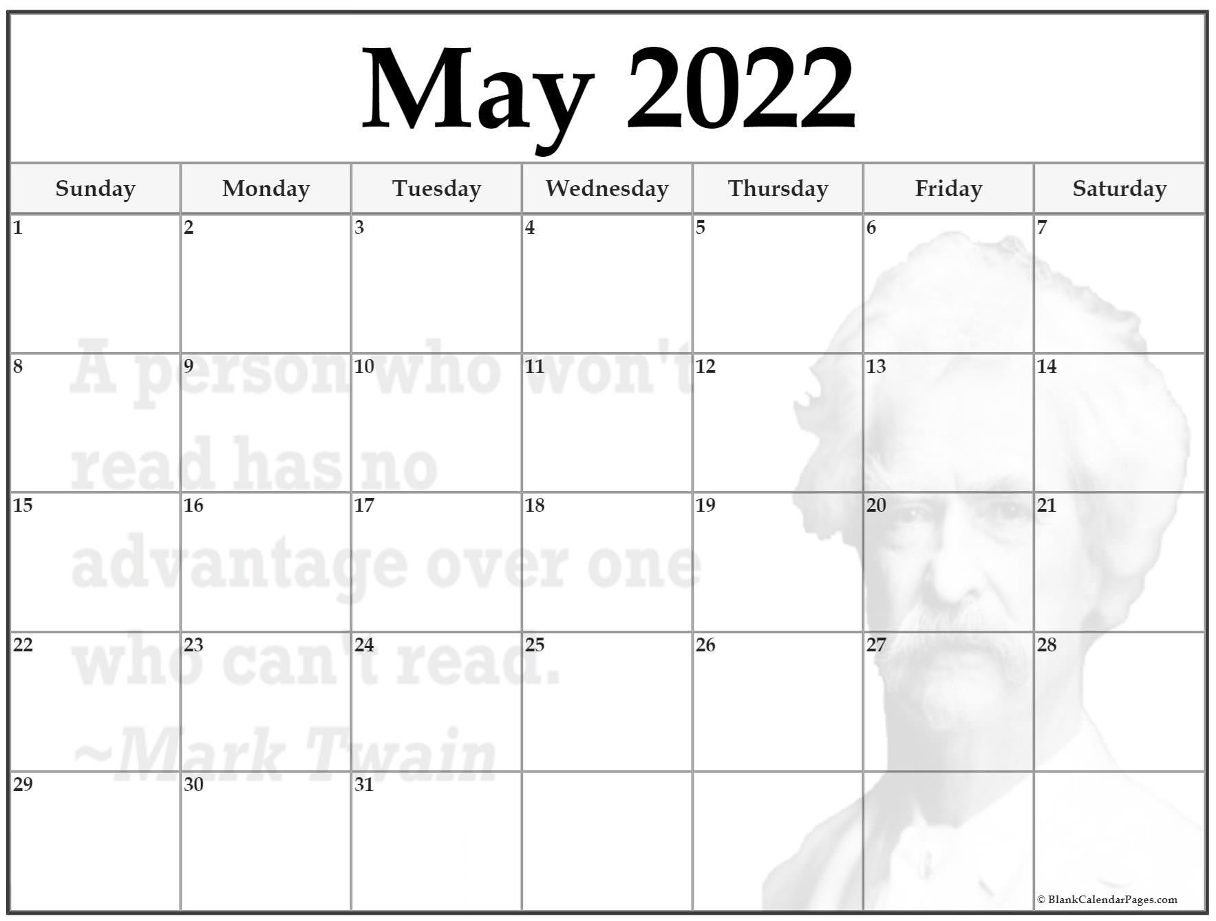 24+ May 2022 Quote Calendars  Printable Calendar 2022 With Quotes