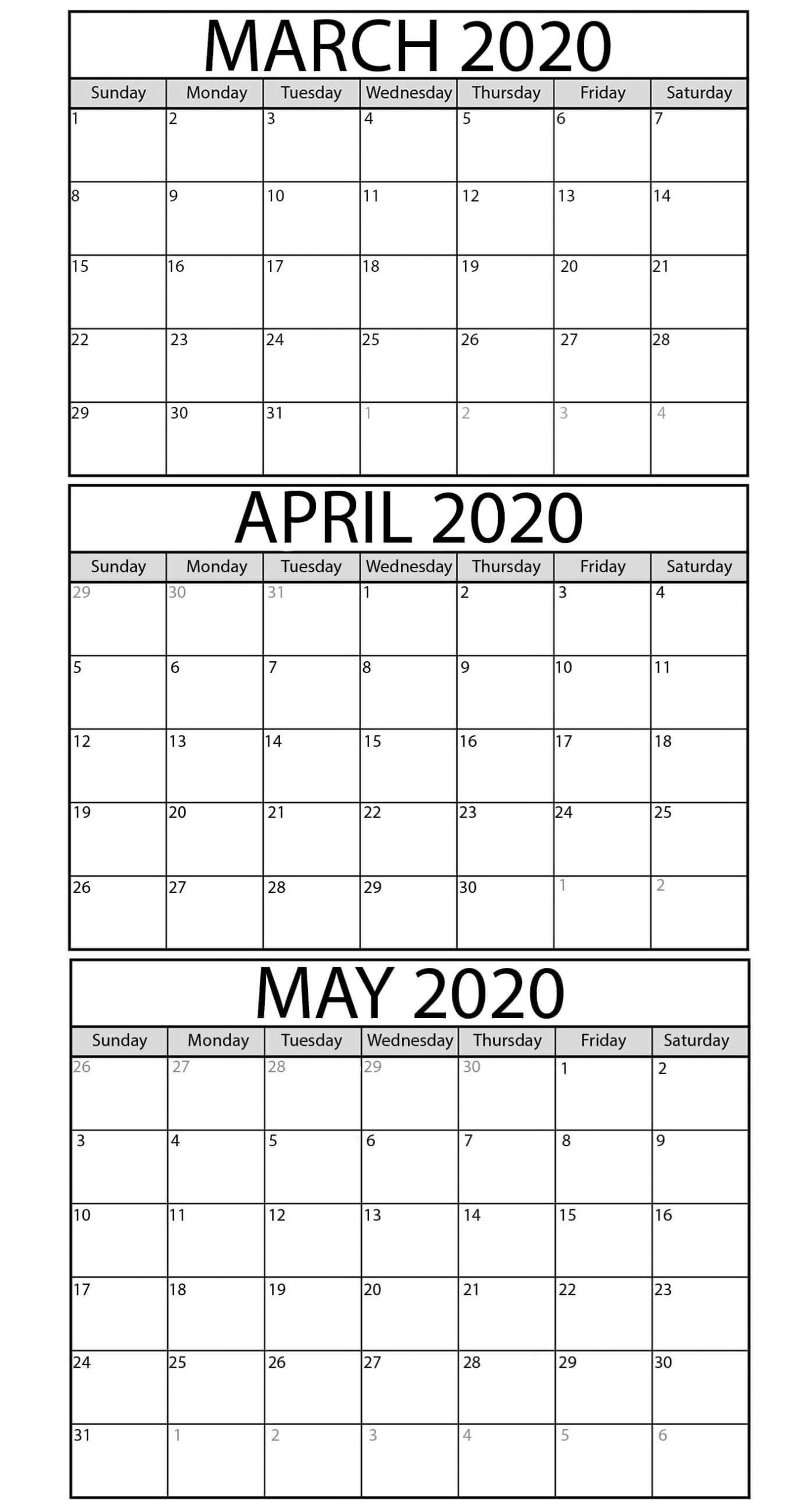 3 Month Blank Printable | Calendar Template Printable  March April May June 2022 Calendar