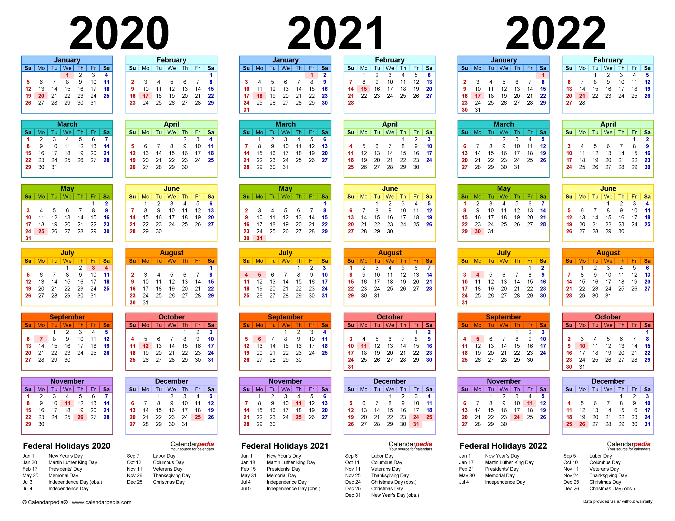 3 Year Calendar At A Glance | Month Calendar Printable  Free Printable Calendar 2022 Year At A Glance