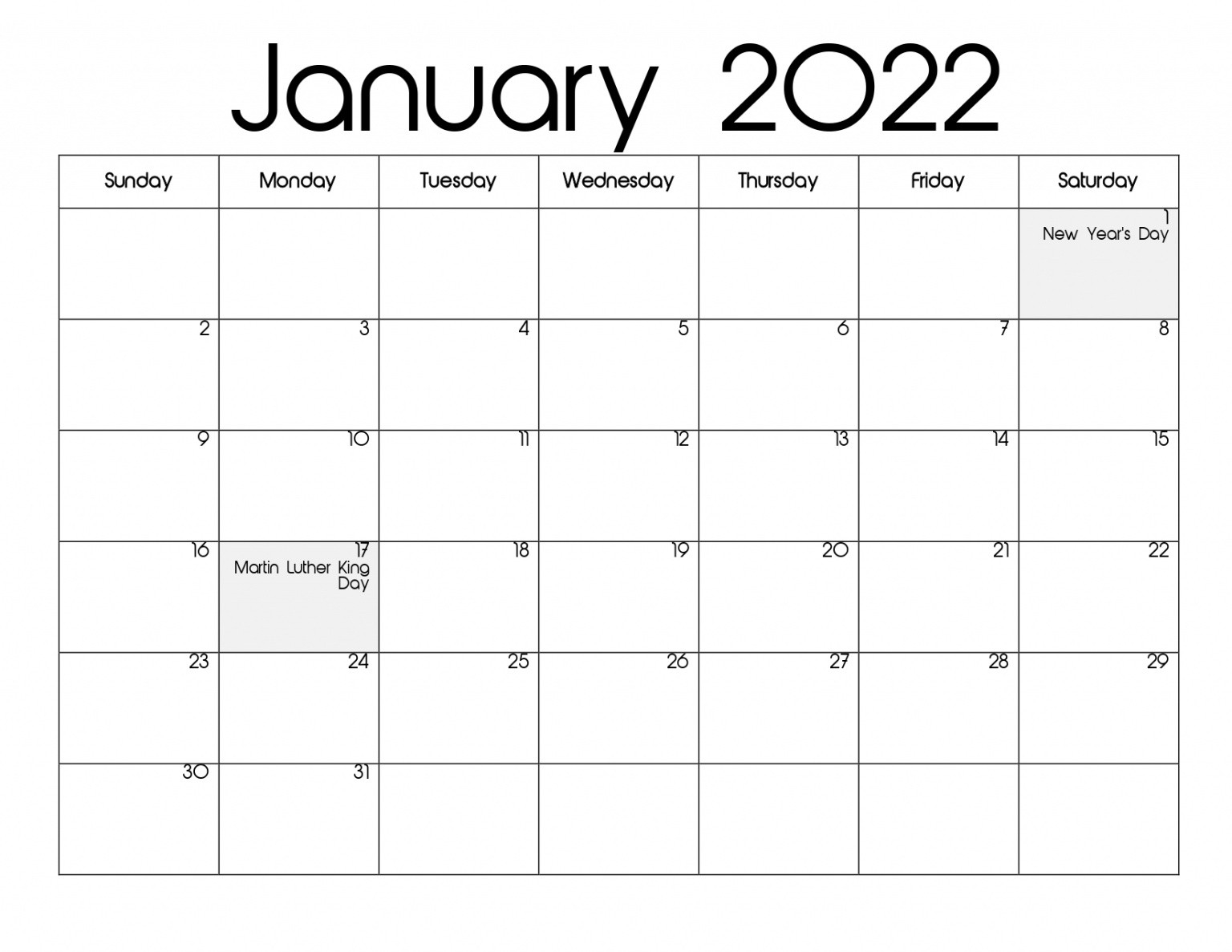 35+ 2022 Calendar Printable Pdf - Monthly With Holidays  Themed Printable Calendar 2022