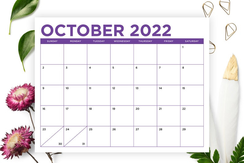 8.5 X 11 Inch Color 2022 Calendar Template Instant  Free Printable Lunar Calendar 2022