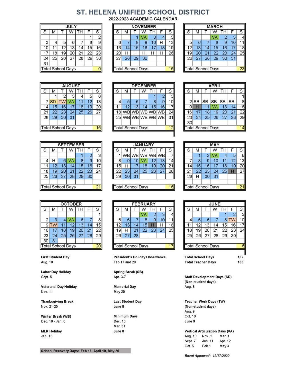 Academic Calendar / 2022-2023  Calendar 2022 California