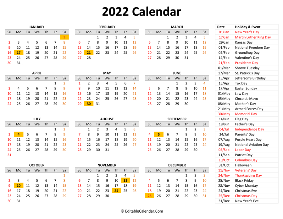 2022 Calendar Philippines With Holidays Printable Template Calendar