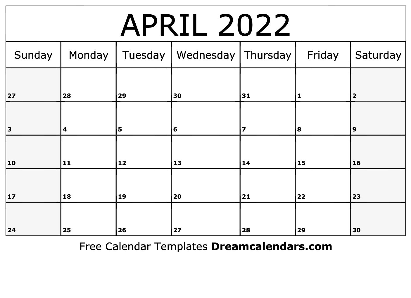 April 2022 Calendar | Free Blank Printable Templates  Calendar For 2022 April