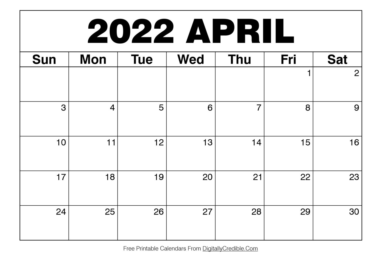 April 2022 Calendar Printable - Desk &amp; Wall  April Free Printable Calendar 2022