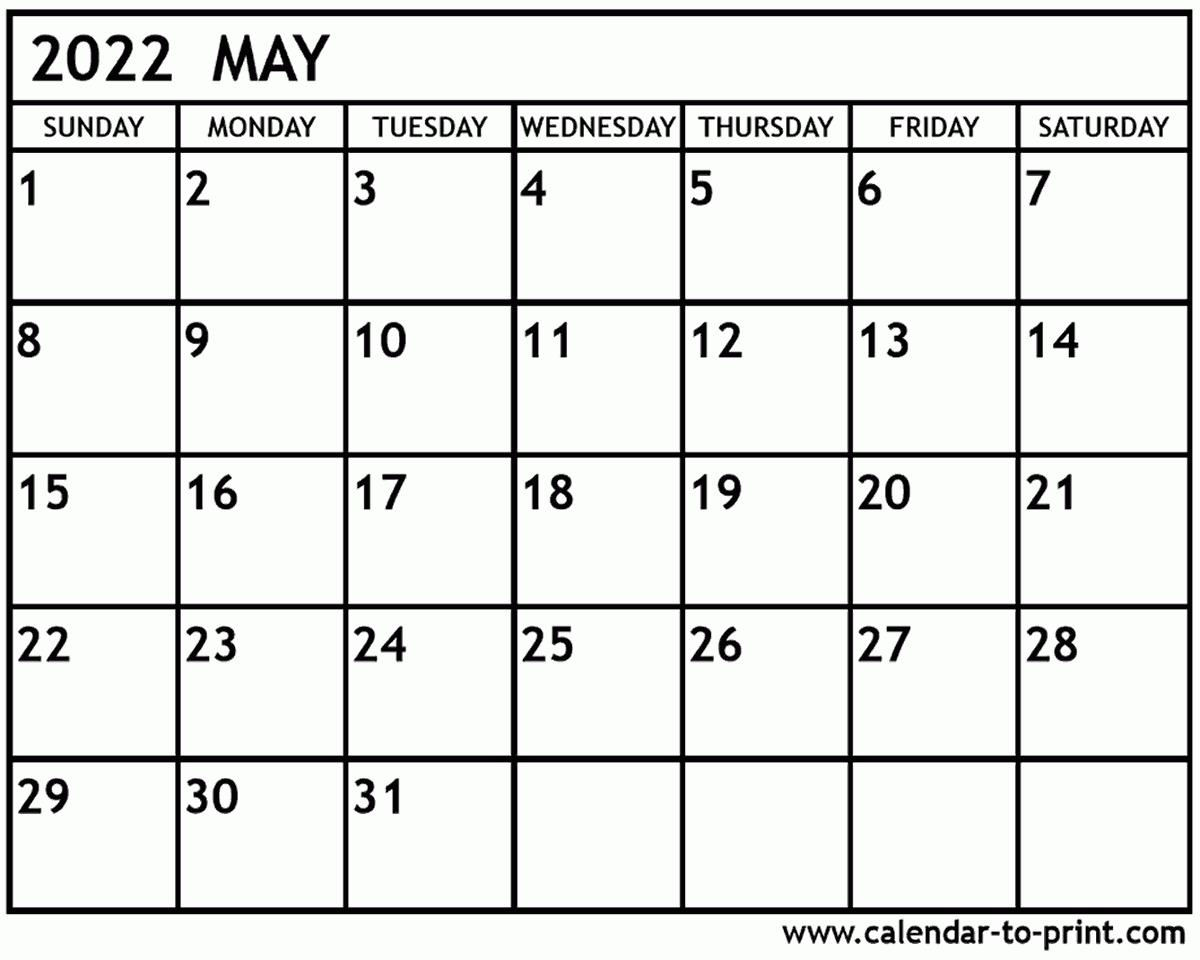 April And May 2022 Printable Calendar | March Calendar 2022  May Calendar For 2022