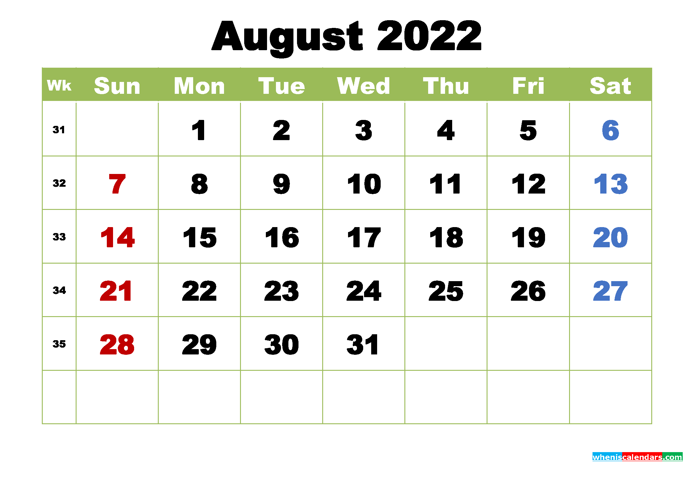 August 2022 Calendar With Holidays Wallpaper  Printable Quarterly Calendar 2022