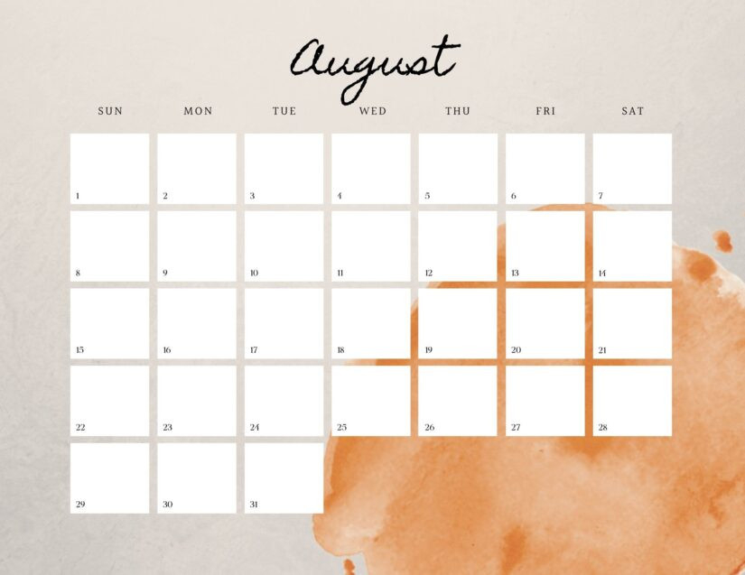 August Calendar 2021 Aesthetic - Free Printable August  Printable Calendar 2022 Aesthetic