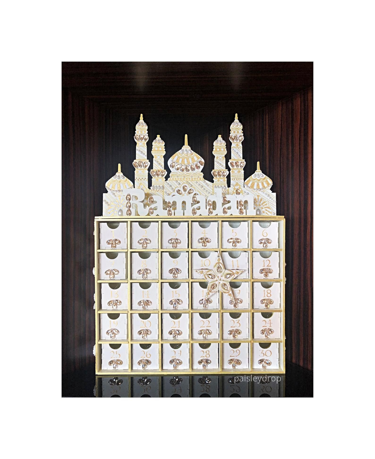 Aurora Ramadan Moschee Adventskalender Mdf Gold Elfenbein  Eid Advent Calendar 2022