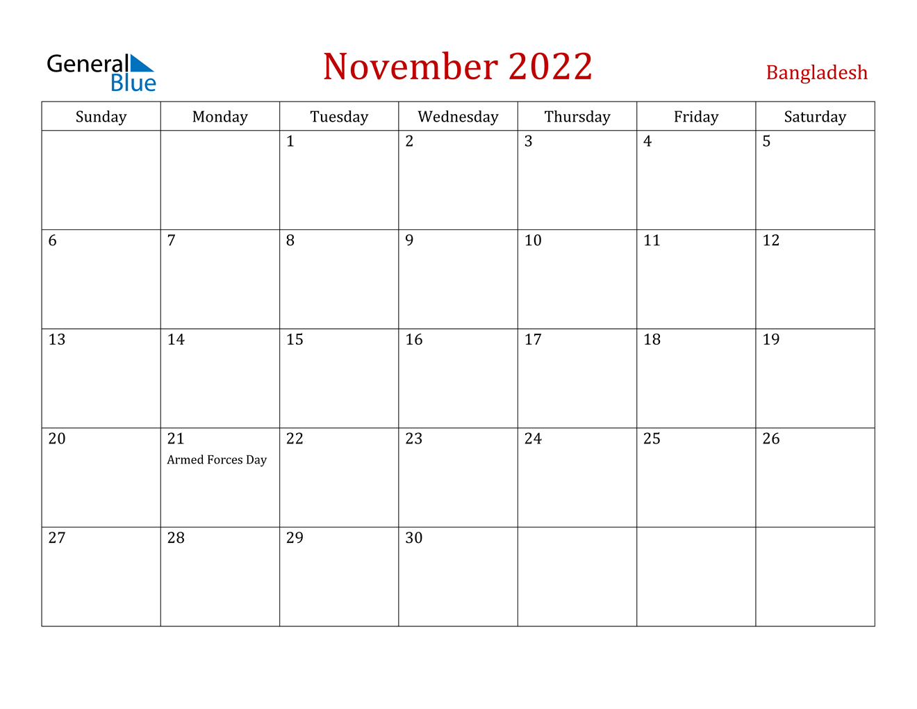 Bangladesh November 2022 Calendar With Holidays  November December January 2022 Calendar