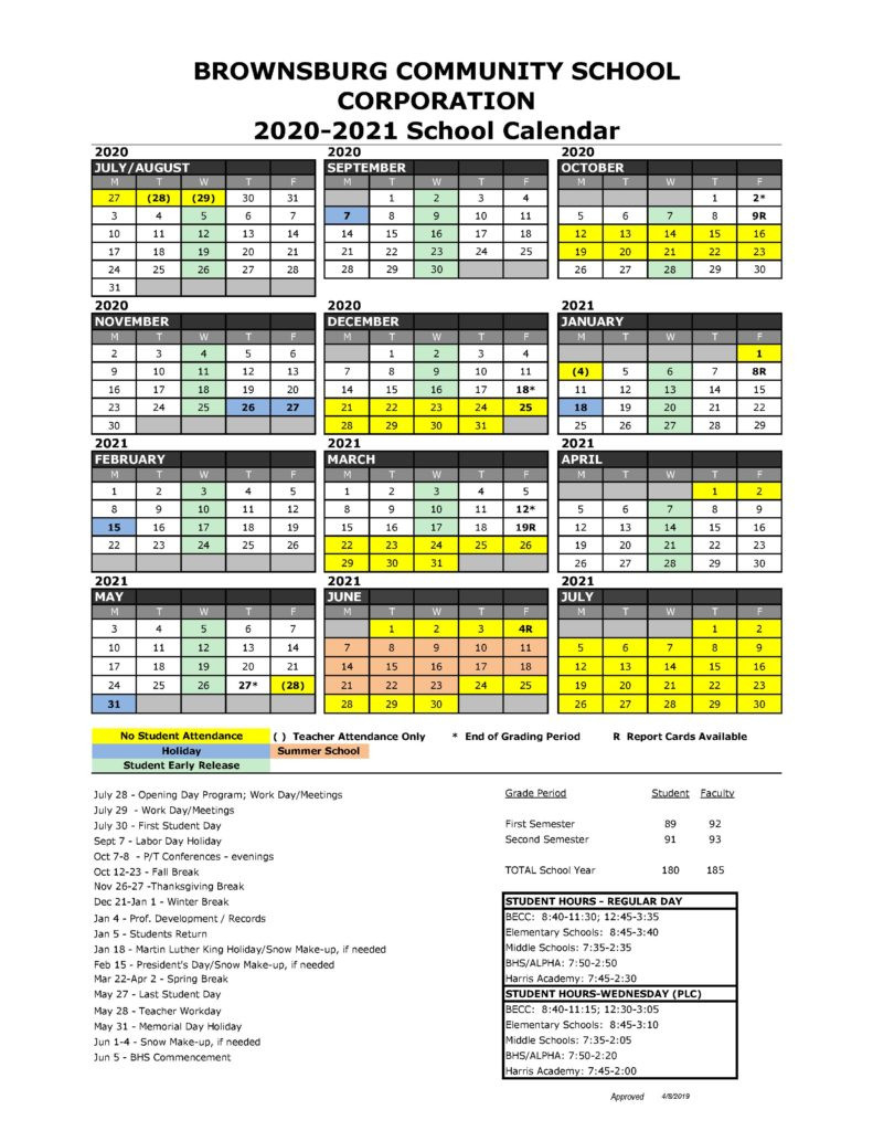 Bcsc Calendar 2021 | Calendar 2021  Ccps Calendar 2022