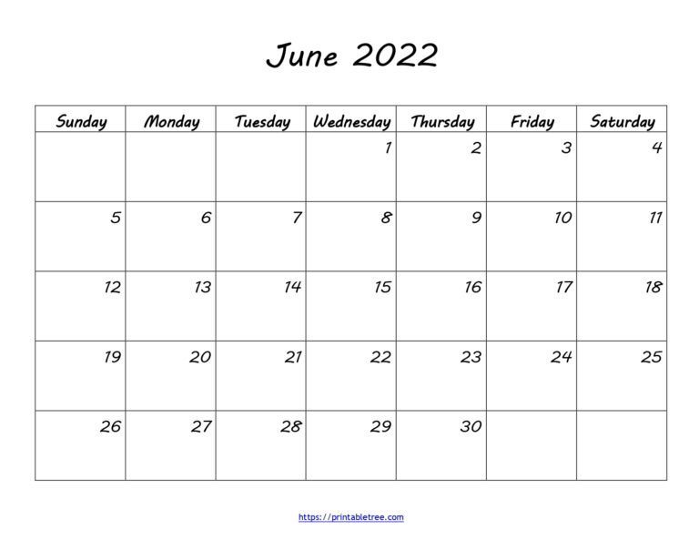 Blank Printable Calendar June 2022 Pdf Templates Download  Calendar For June 2022 With Holidays