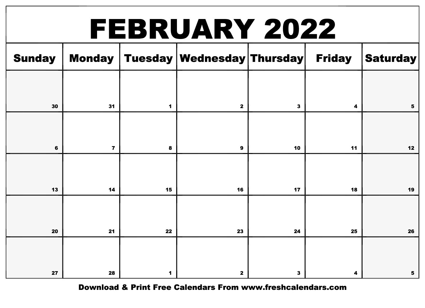 Blank Printable February 2022 Calendars  Jan Feb Mar April 2022 Calendar