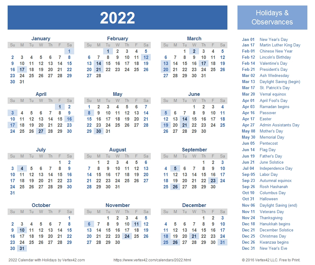 Blank Year Long Calendar 2022 - Calendar Inspiration Design  Printable Calendar 2022 Blank