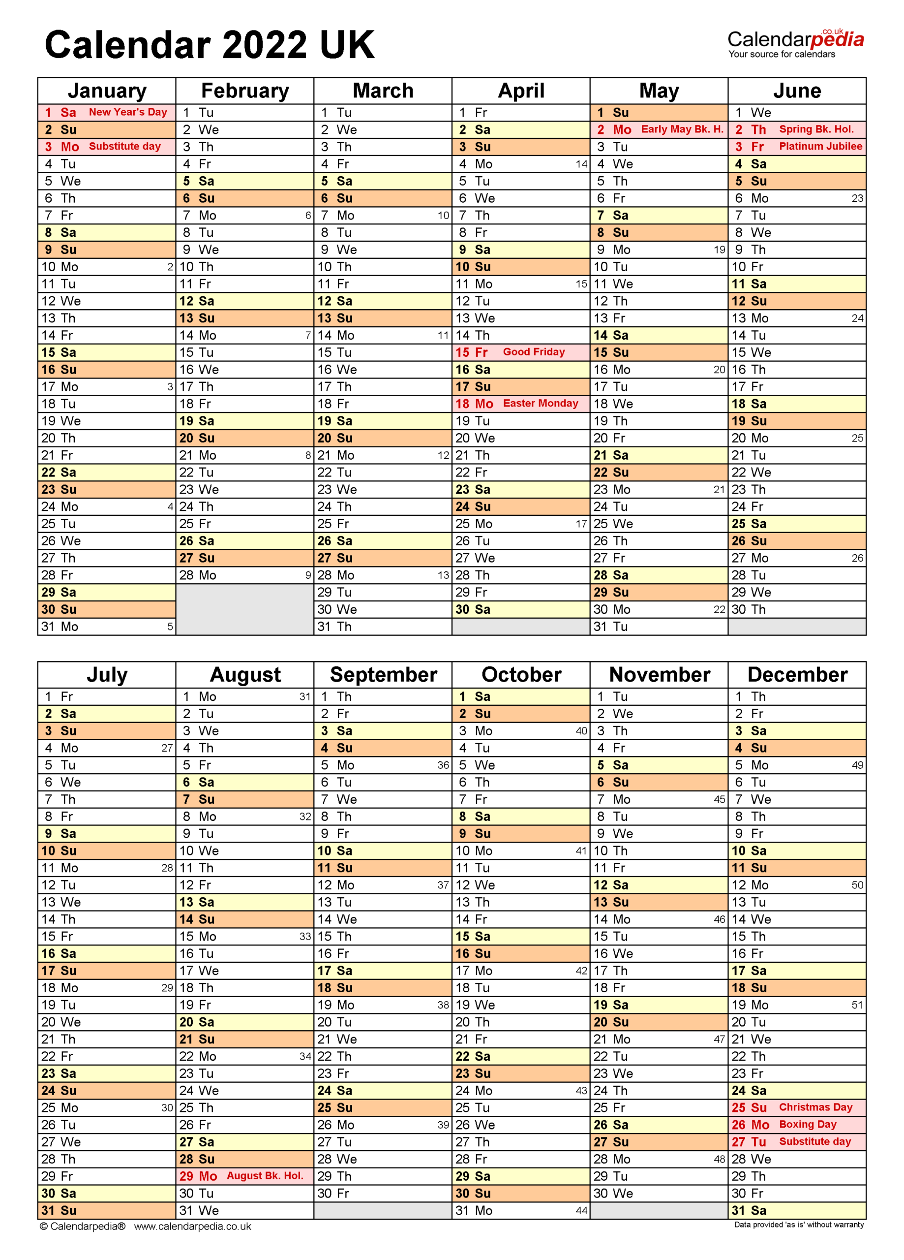 Calendar 2022 (Uk) - Free Printable Pdf Templates  Calendar For 2022 United Kingdom