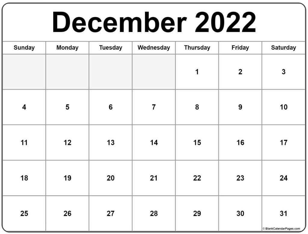 Calendar December 2022 - Printable Monthly Calendars  December 2022 Calendar Malaysia