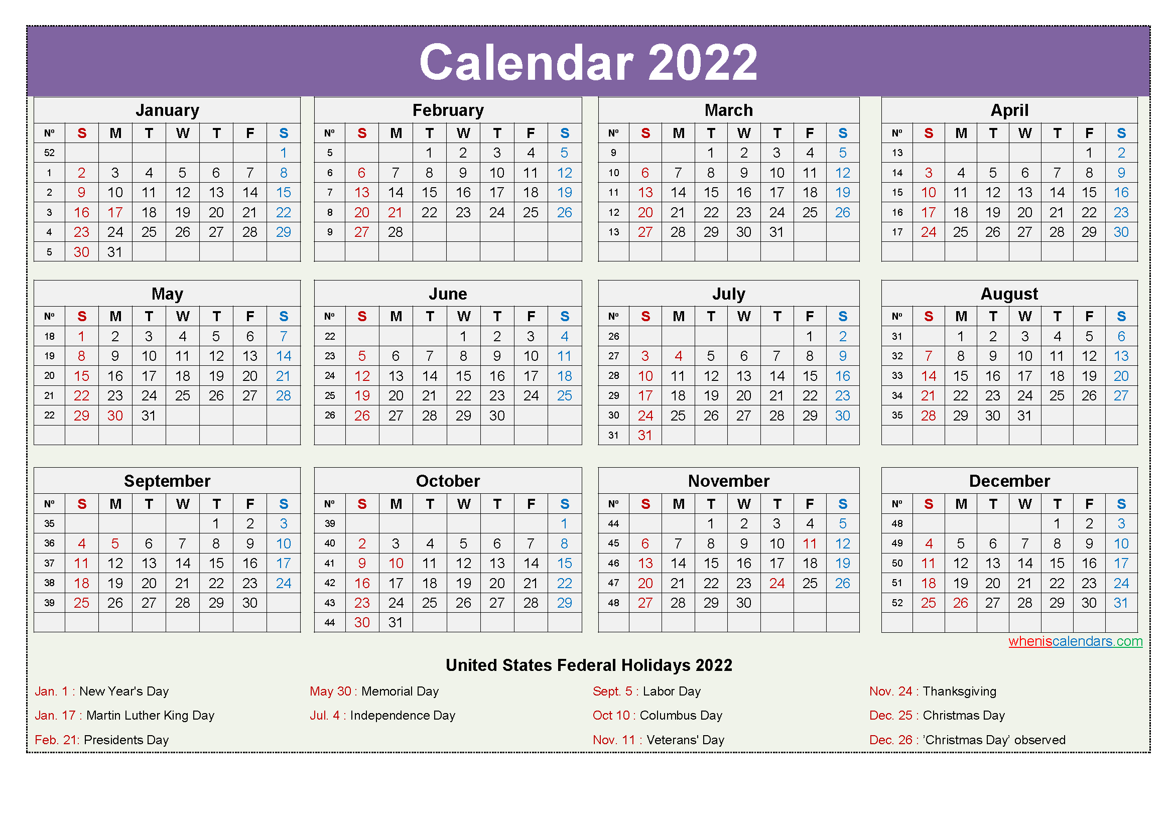 2022 Calendar Same As What Previous Years