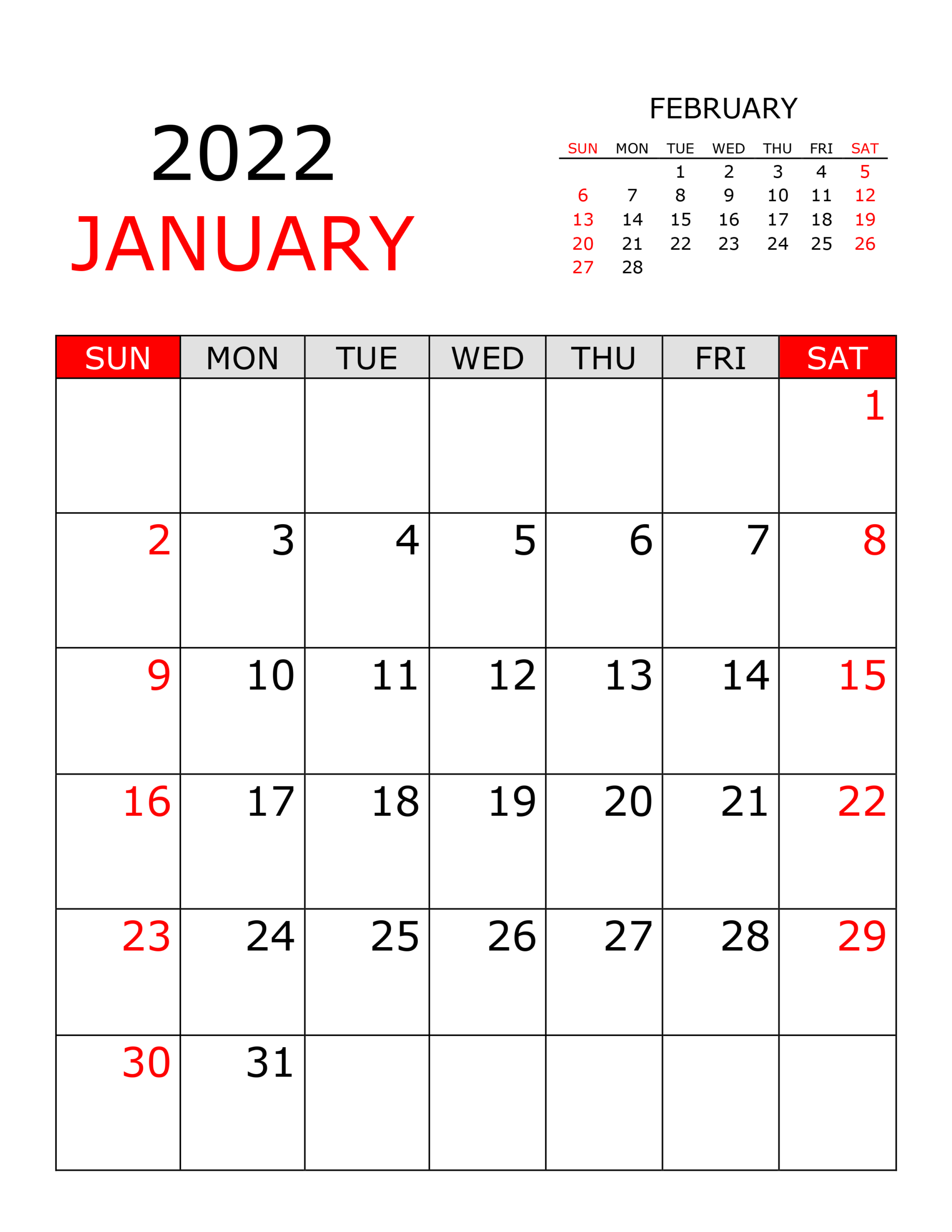 Calendar For January 2022 - Free-Calendar.su  August 2022 To January 2022 Calendar