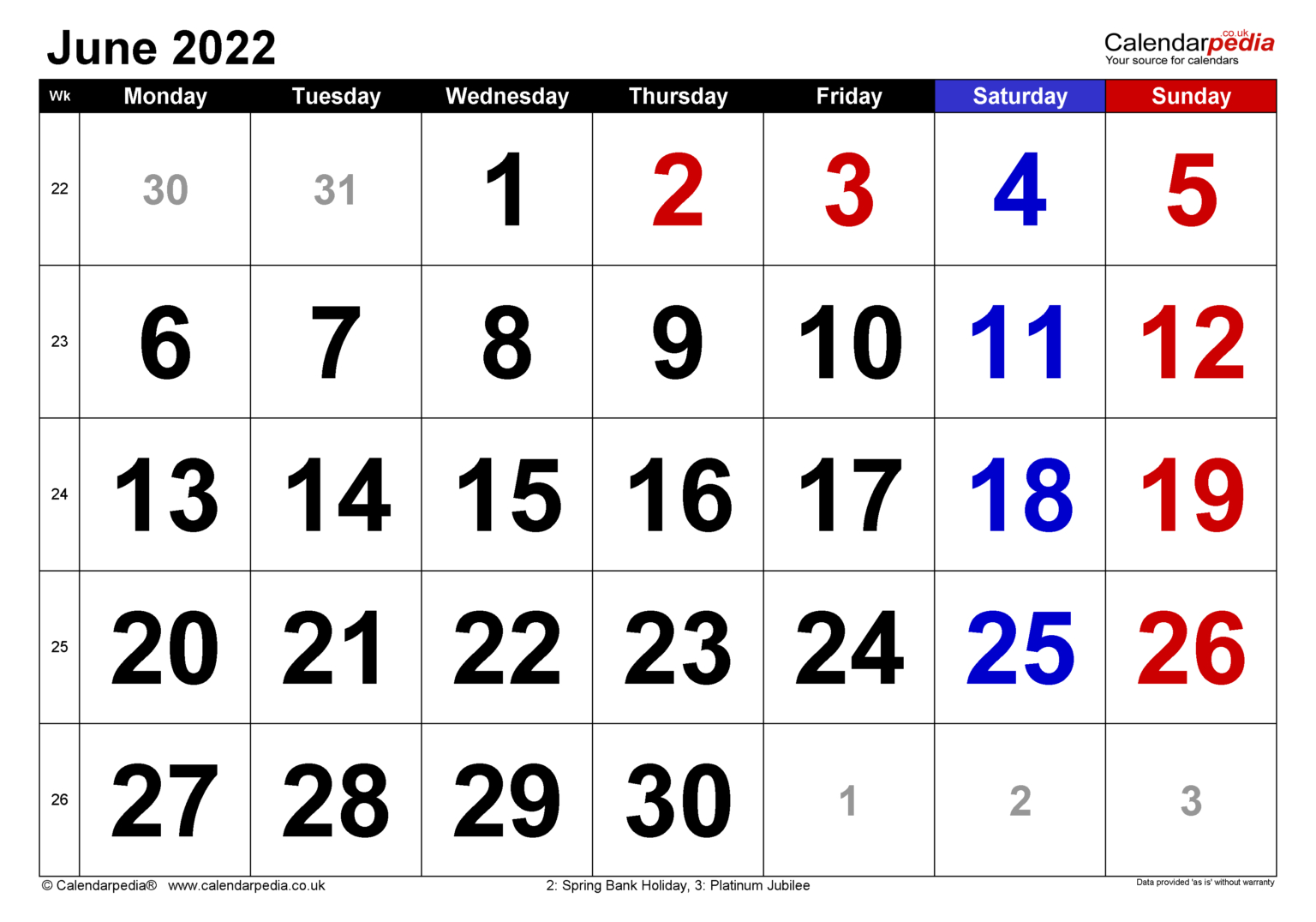 Calendar For June 2022 - Blank Calendar Printable  Moon Calendar June 2022
