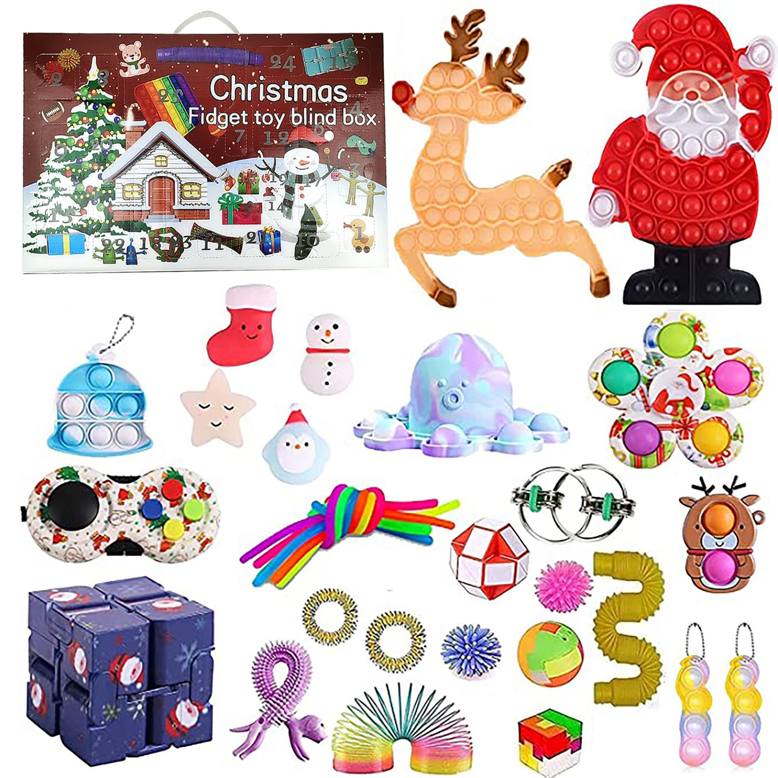 Cheap Online Purchase Hot! 26Pcs Fidget Toys Pack Mystery  Fidget Toy Advent Calendar 2022