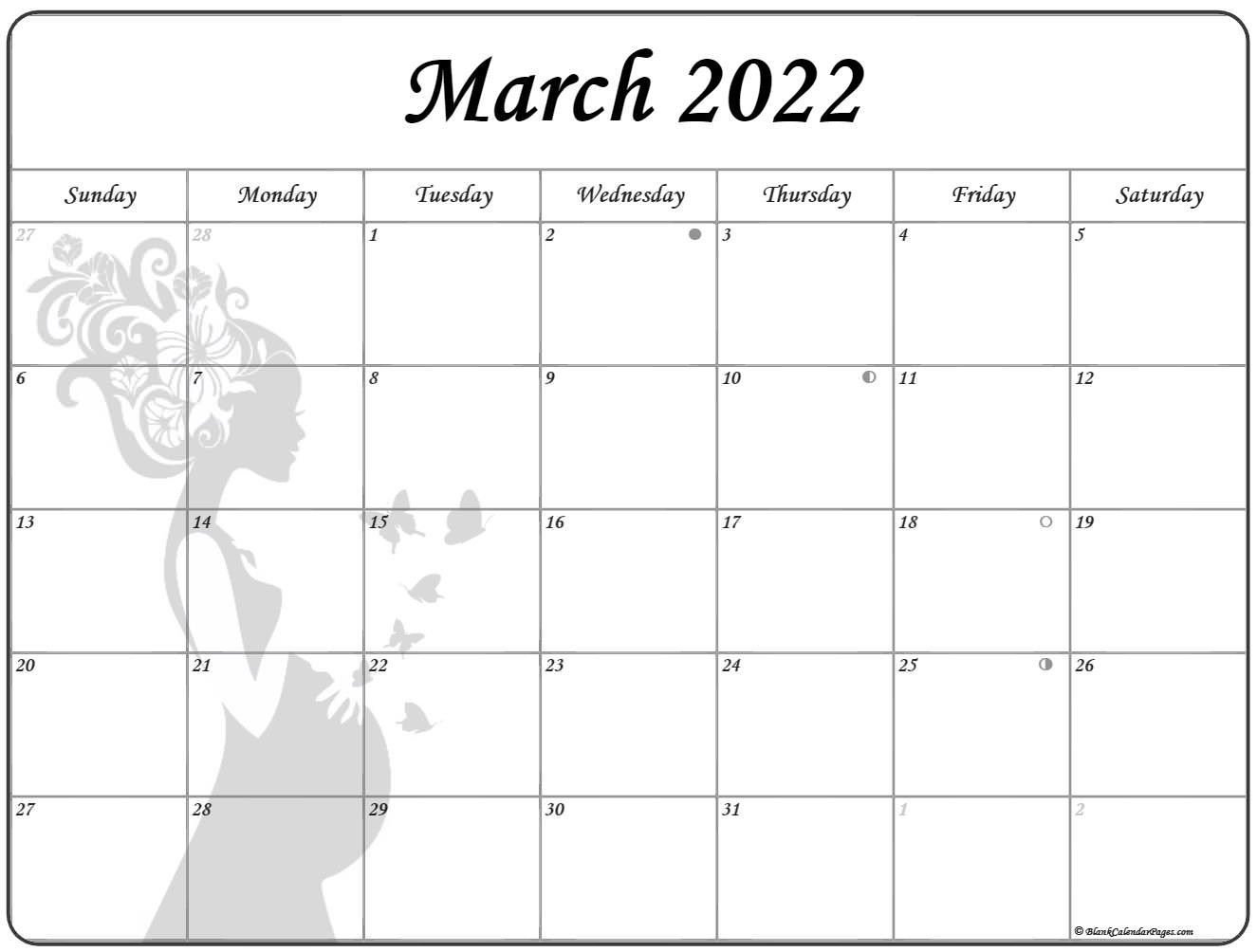 Collection Of March 2022 Photo Calendars With Image Filters.  Moon Calendar June 2022