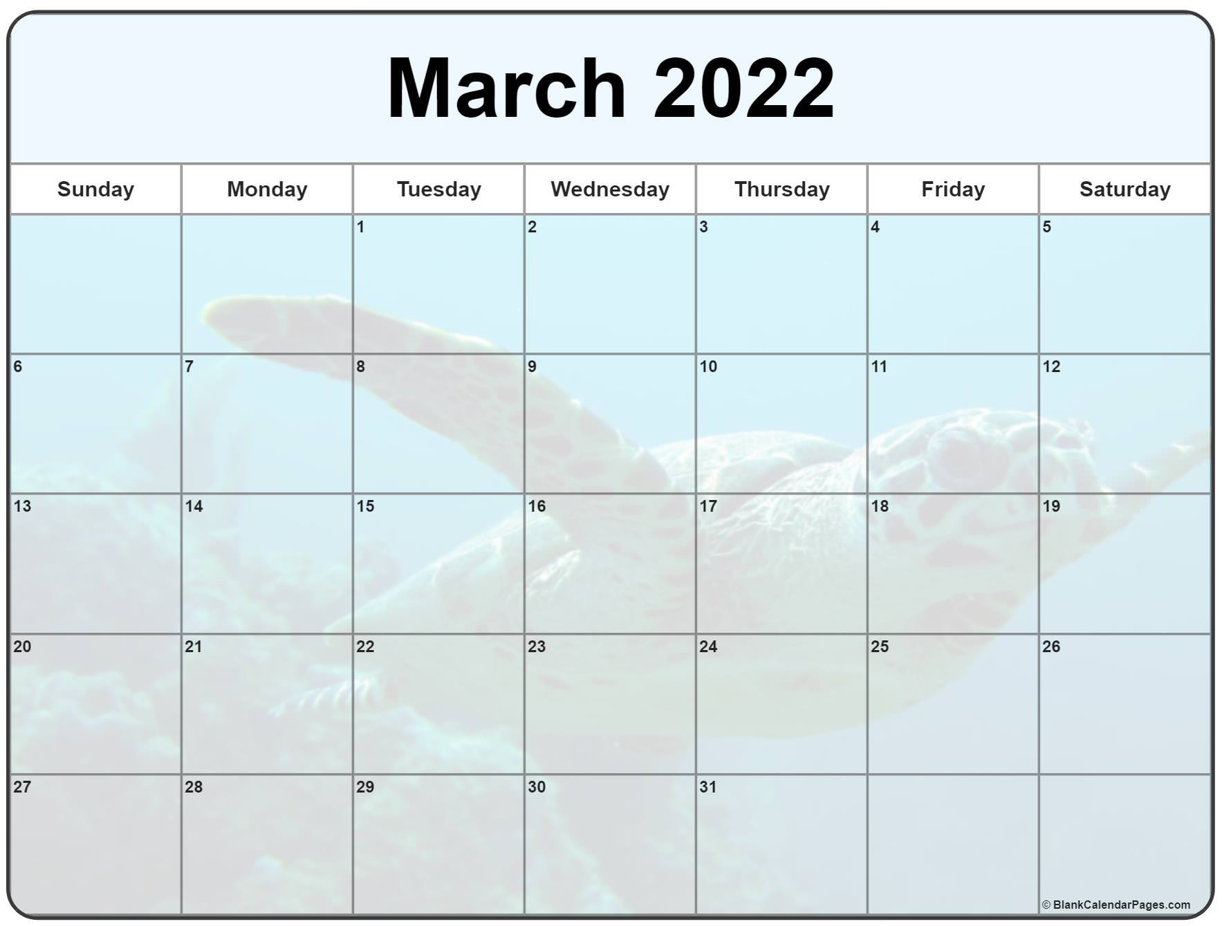 Collection Of March 2022 Photo Calendars With Image Filters.  Printable Calendar 2022 With Quotes