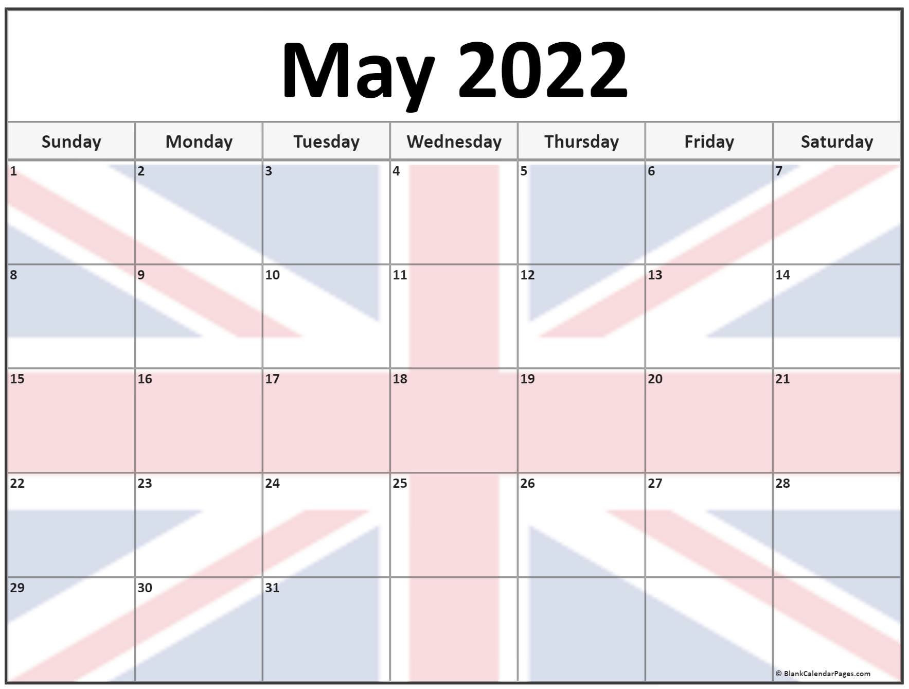 Collection Of May 2022 Photo Calendars With Image Filters.  Calendar For 2022 May