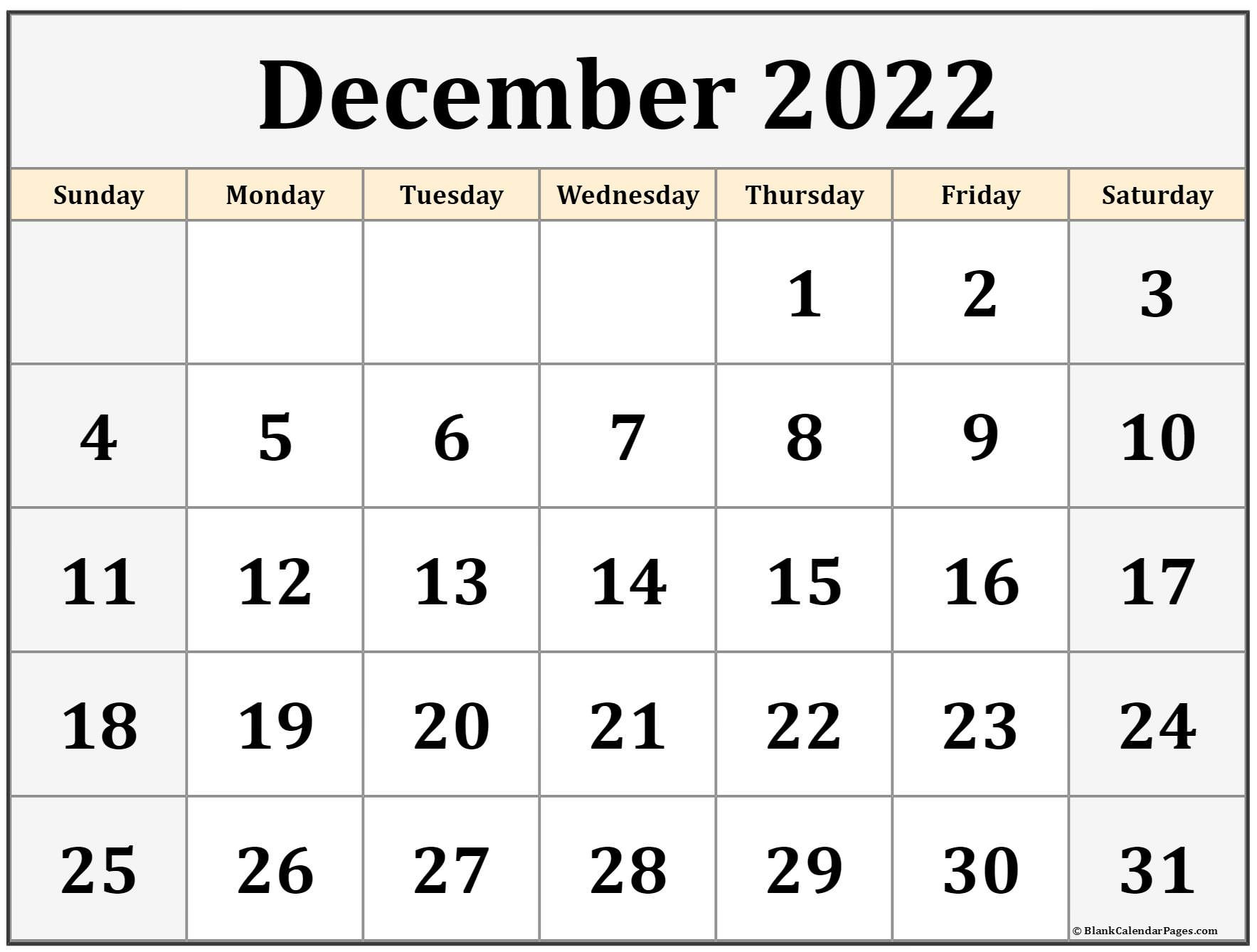 December 2022 Calendar | Free Printable Calendar Templates  December 2022 Hindu Calendar