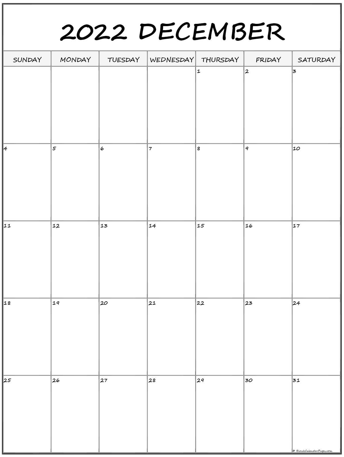 December 2022 Vertical Calendar | Portrait  December January February 2022 Calendar