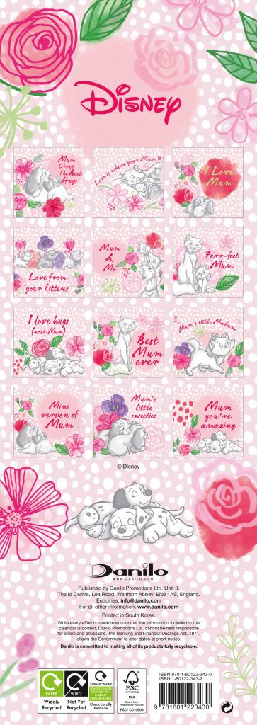 Disney For My Mum 2022 Slim Wall Calendar - Grange  Calendar For Mum 2022