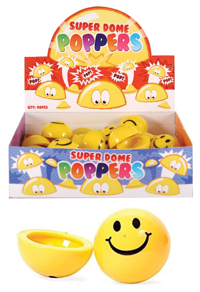 Dome Poppers Smiley Face | Wholesale Jokes &amp; Novelty Toys  Fidget Advent Calendar Bulk