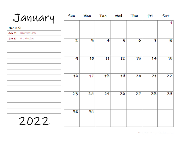 Download 2021 Calendar 2022 Printable With Holidays  Quarterly Calendar For 2022