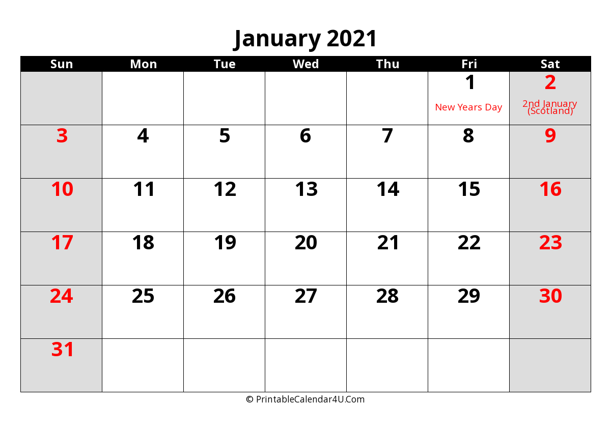 Download Pdf January 2021 Editable Calendar With Large  November 2022 Calendar Editable