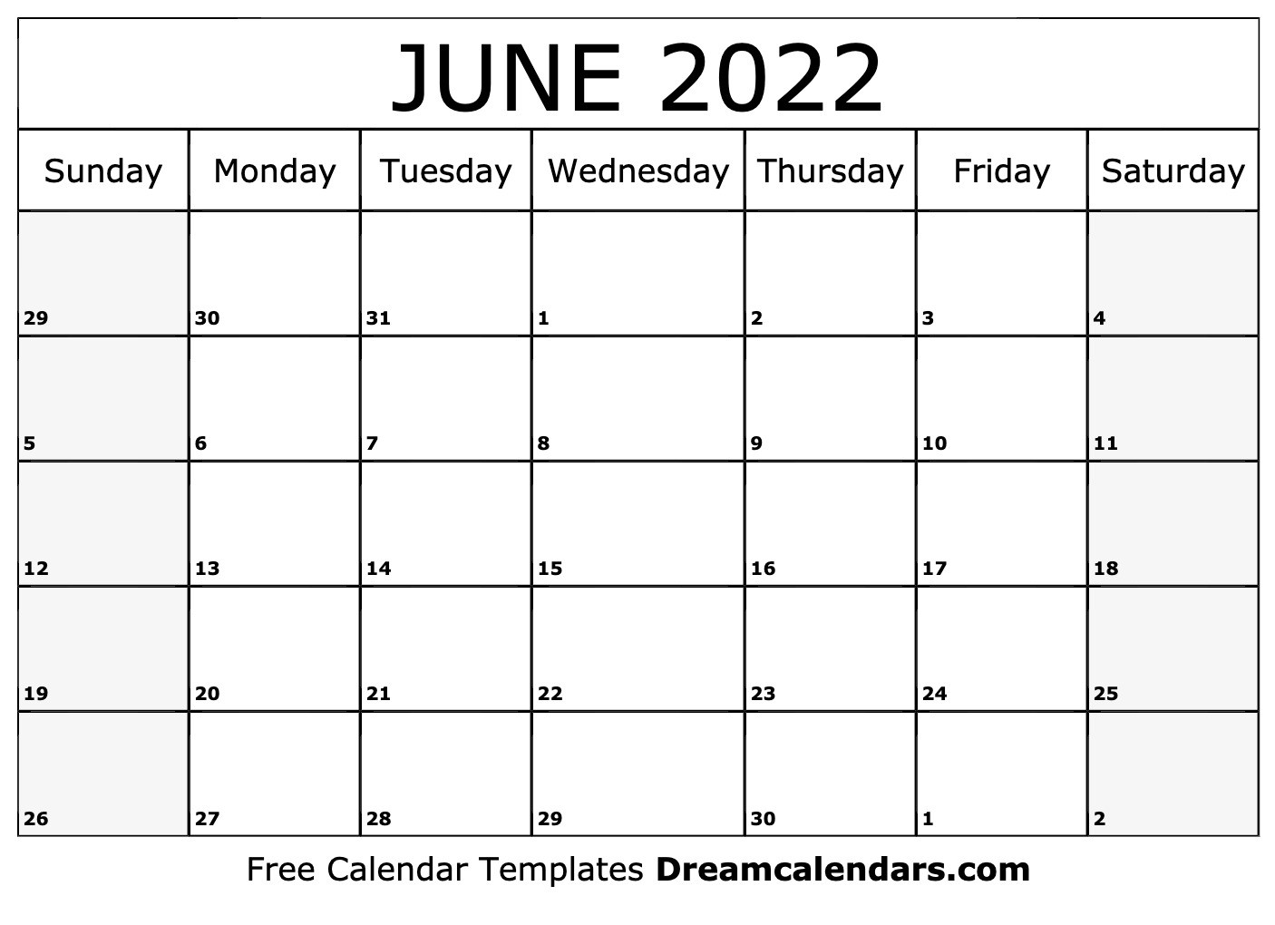 Download Printable June 2022 Calendars  2022 Calendar January To June
