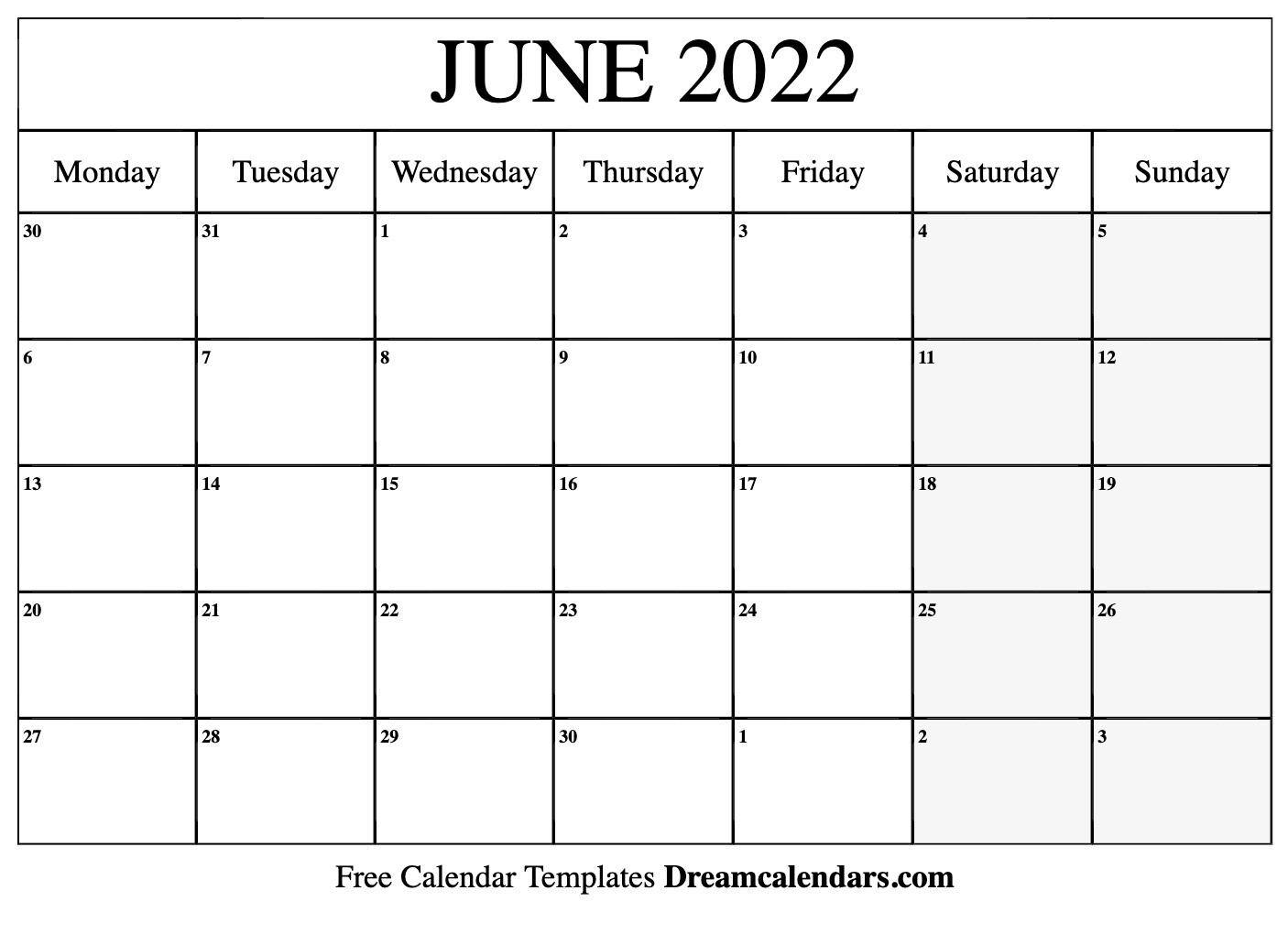 Download Printable June 2022 Calendars  Lunar Calendar June 2022