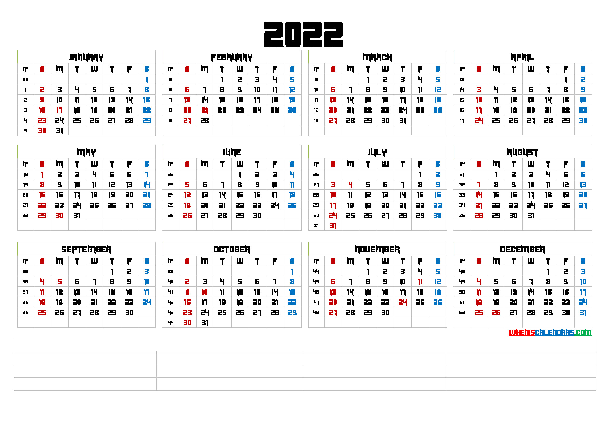 Downloadable 2022 Monthly Calendar (6 Templates)  Calendar Template 2022 Goodnotes