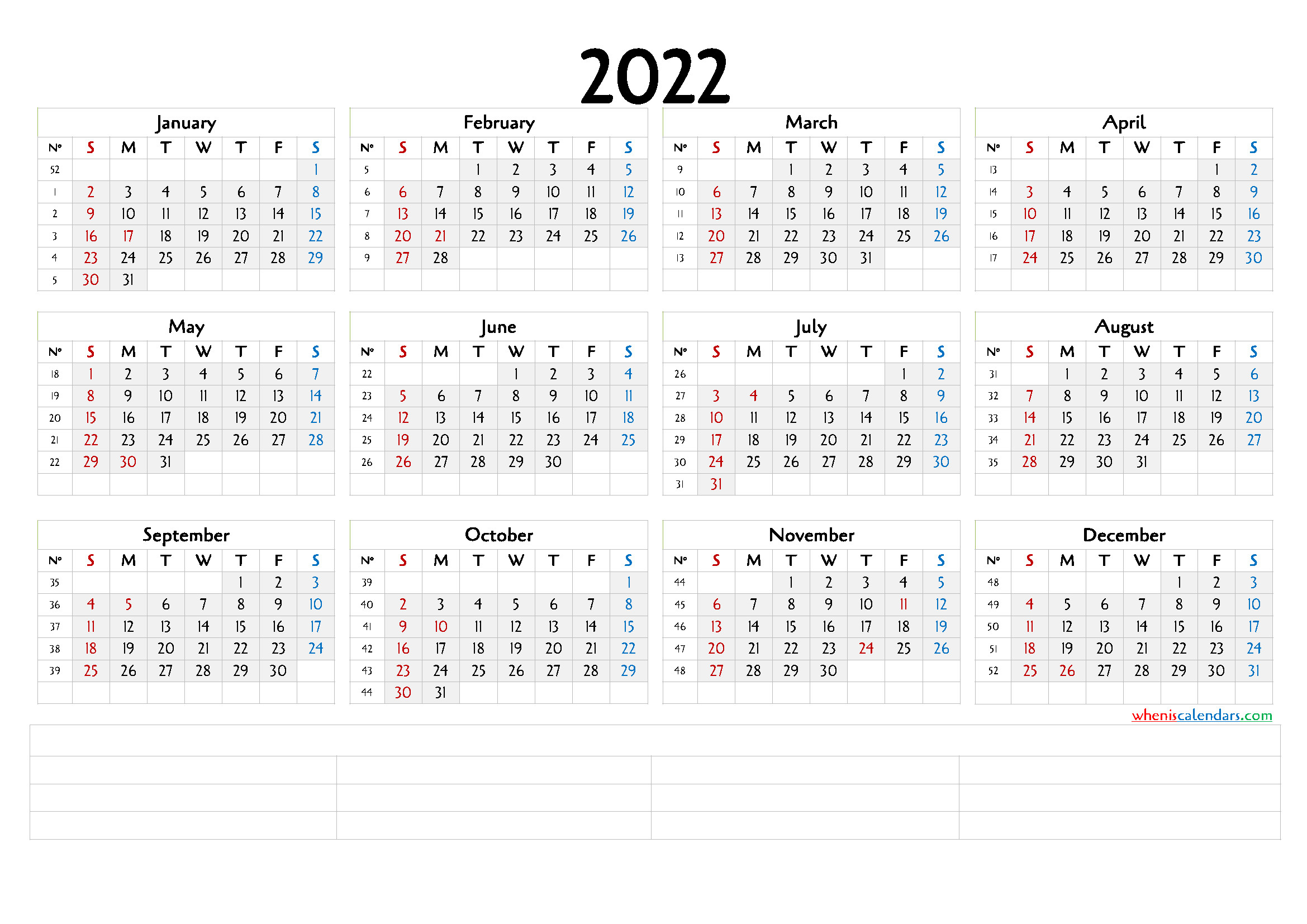 Downloadable 2022 Monthly Calendar - Calendraex  Quarterly Calendar For 2022