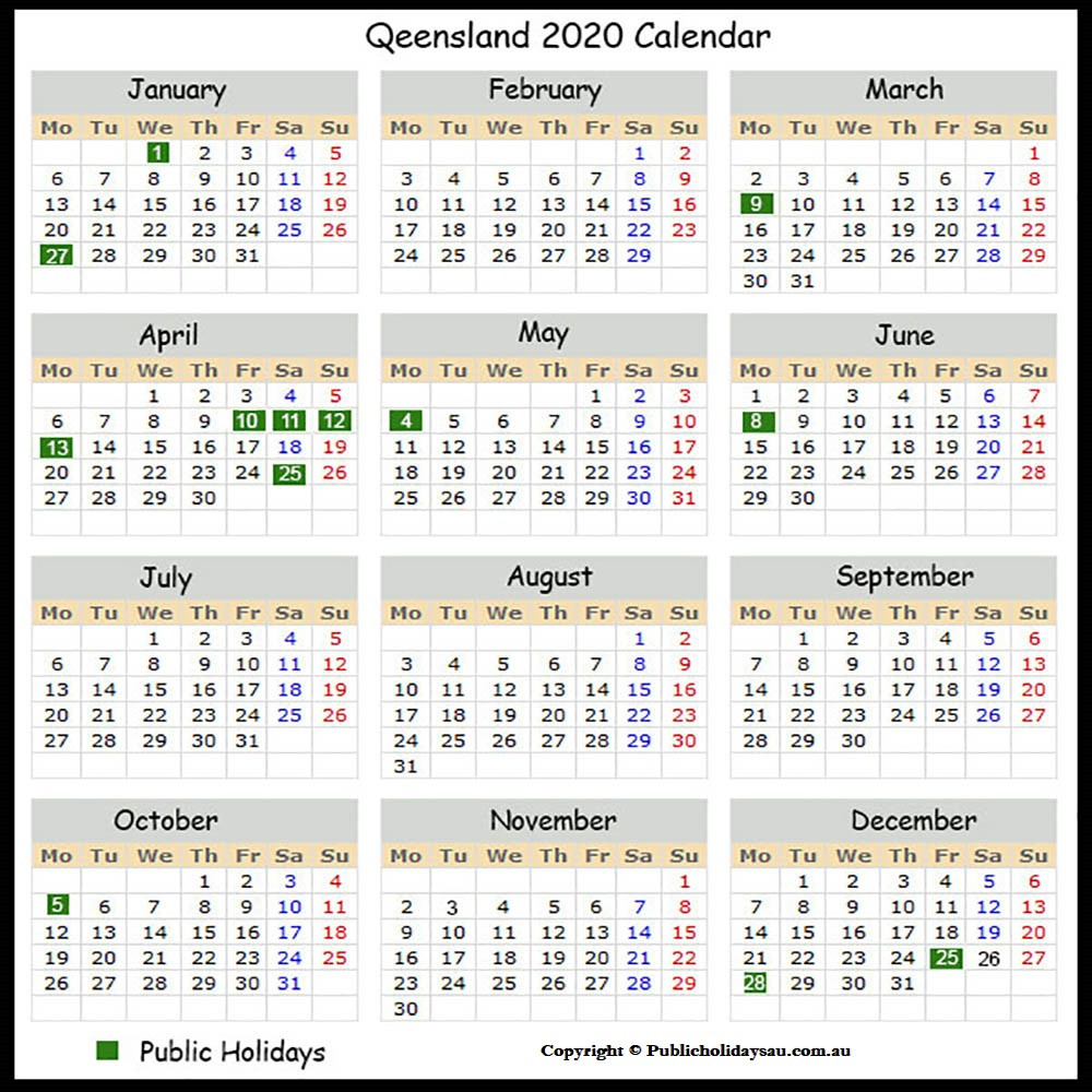 Printable Calendar 2022 Qld Template Calendar Design