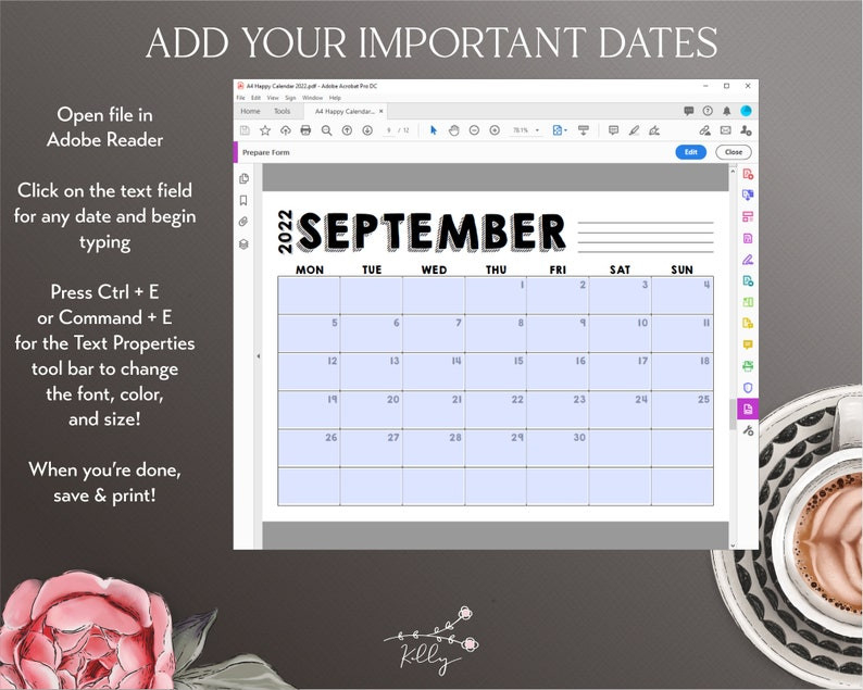 Editable Printable 2021 2022 Calendar Year At A Glance  How To Make A 2022 Calendar