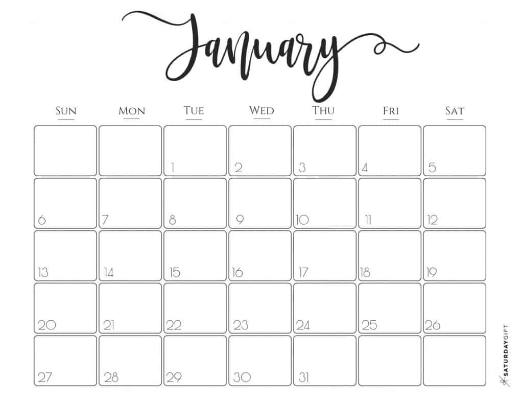 Elegant 2019 Calendar {Free Printables} | Saturdaygift  2022 Calendar Printable Girly