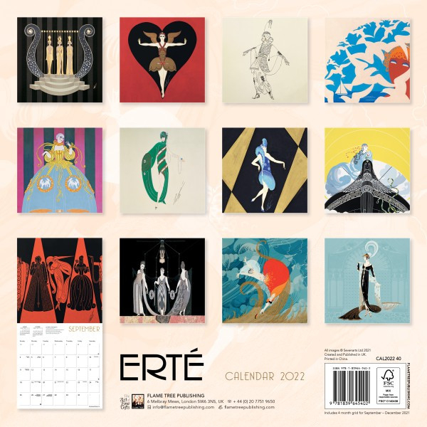 Erté Wall Calendar 2022 (Art Calendar) - Flame Tree Publishing  Next Advent Calendar 2022