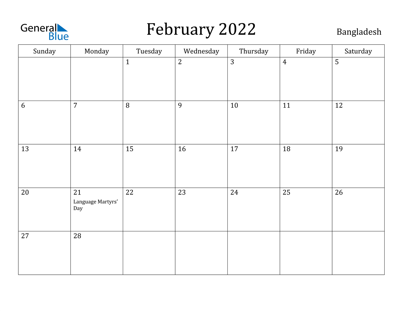 February 2022 Calendar - Bangladesh  Dec Jan Feb Calendar 2022