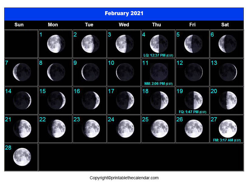 February Full Moon Calendar 2021 | Printable The Calendar  Full Moon Calendar 2022 Mauritius
