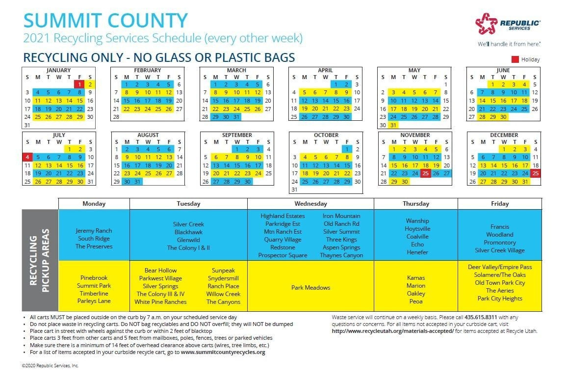 Free 2021 Re Cycling Calendar | Get Your Calendar Printable  Recycling Calendar For 2022