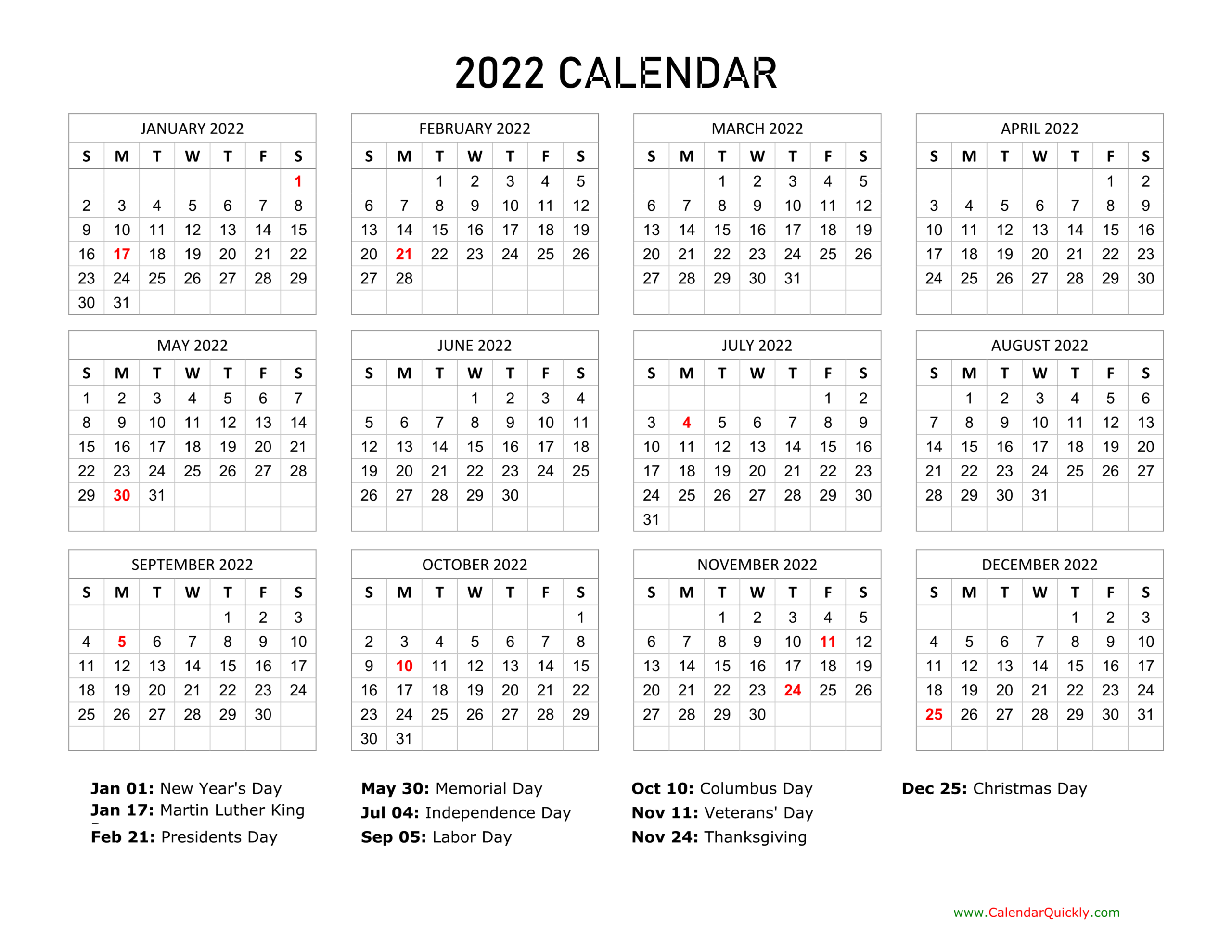Free 2022 Holiday Calendar  2022 Calendar Philippines With Holidays Printable