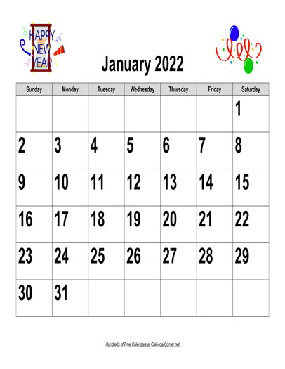 Free 2022 Large-Number Holiday Graphics Calendar, Landscape  Free Printable Calendar Net 2022